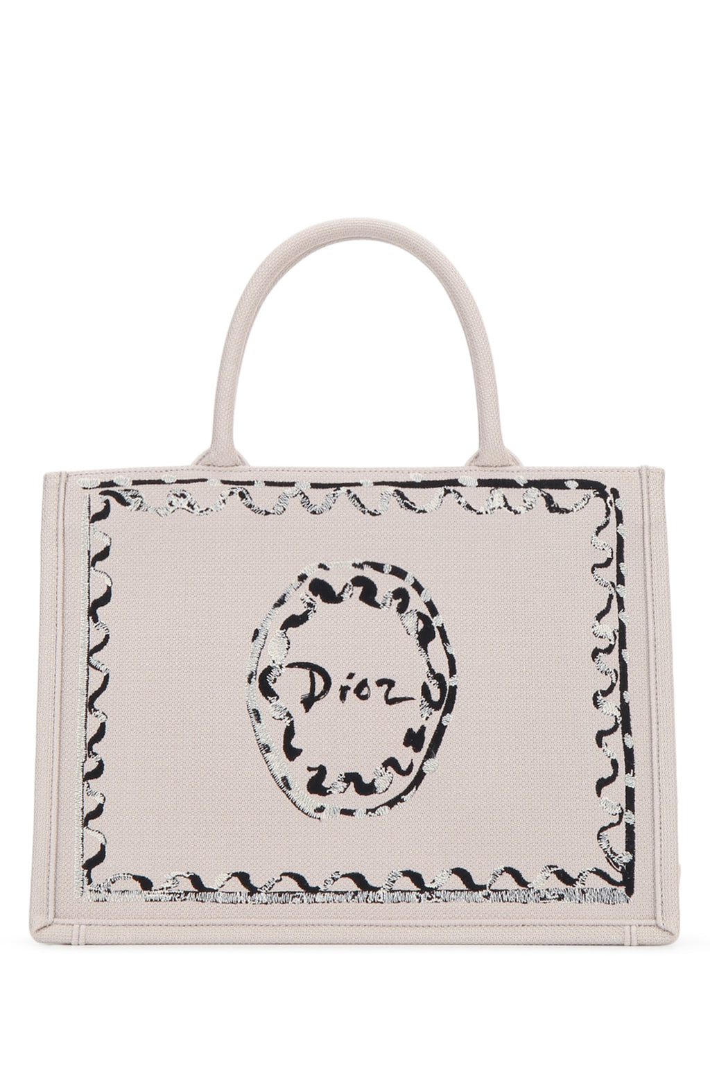 Dior Women's Dioriviera Medium Book Tote in Beige Cotton