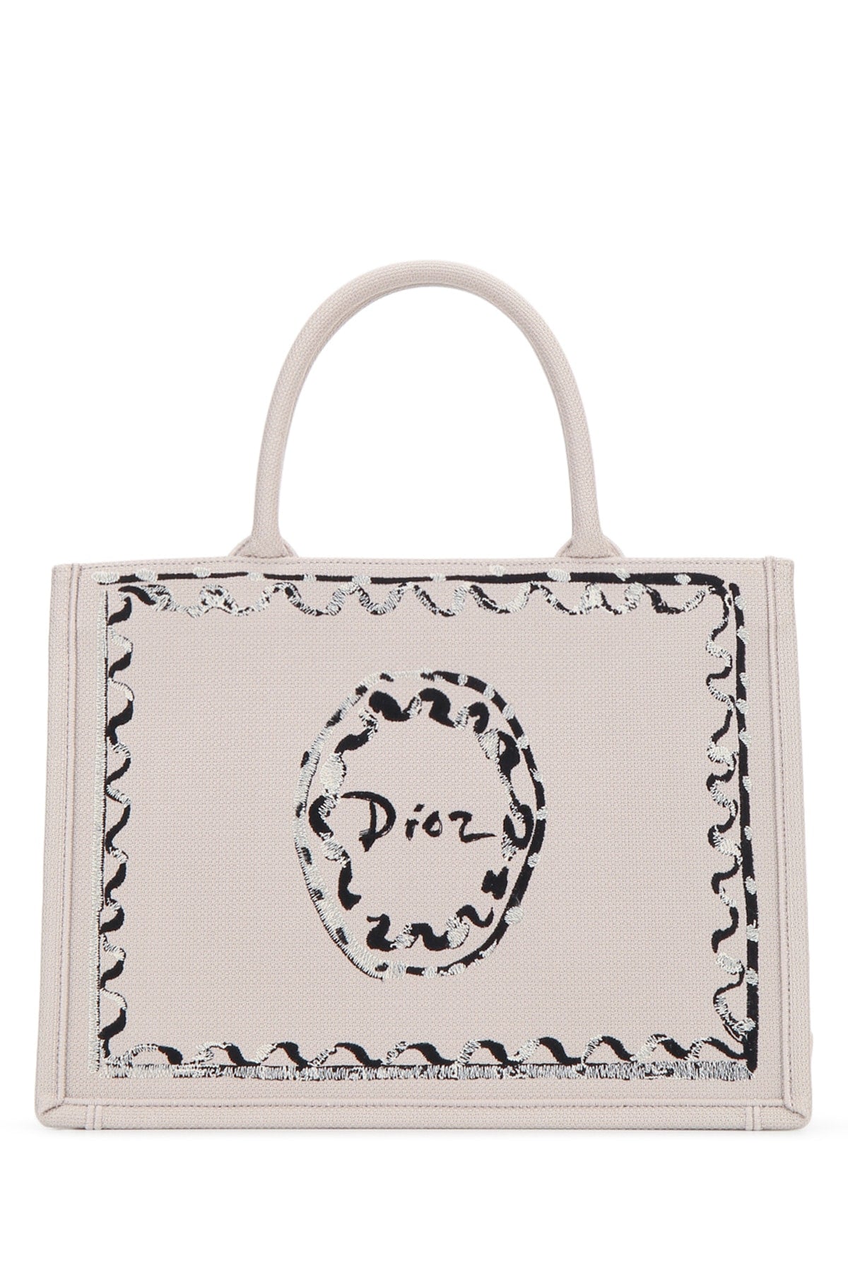 Dior Women's Dioriviera Medium Book Tote in Beige Cotton