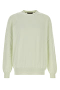 Loro Piana Girocollo Classic Baby Cashmere Sweater in Light Green / Snow Waterfall