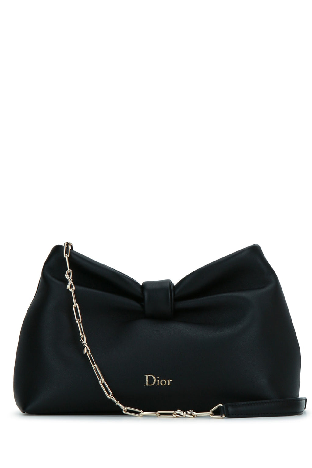 Dior Women's Small Dior Bow Bag in Black Lambskin