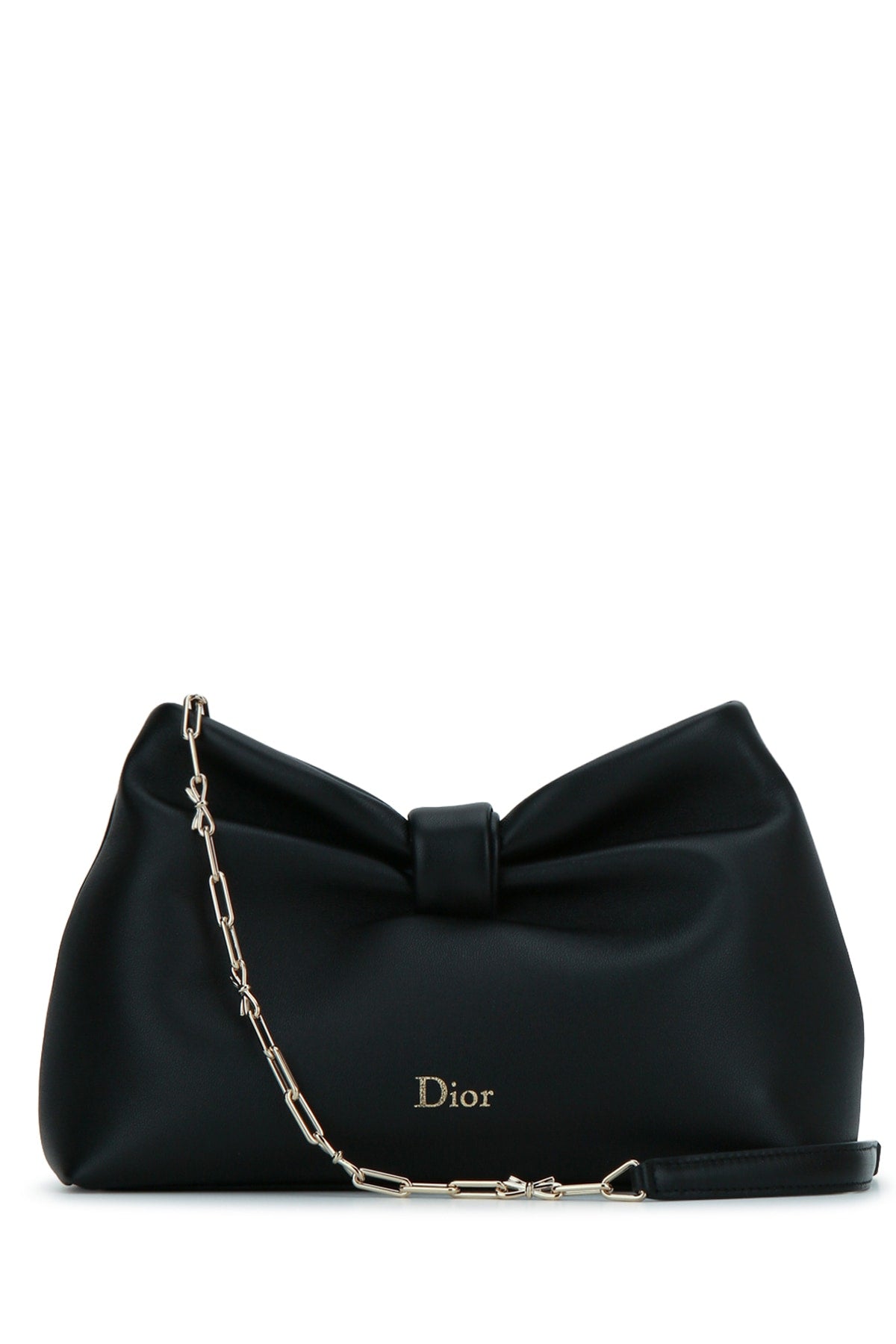 Dior Women's Small Dior Bow Bag in Black Lambskin