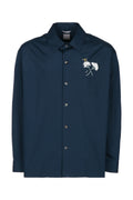 Dior Men's Bee and Lily of the Valley Shirt in Blue Cotton
