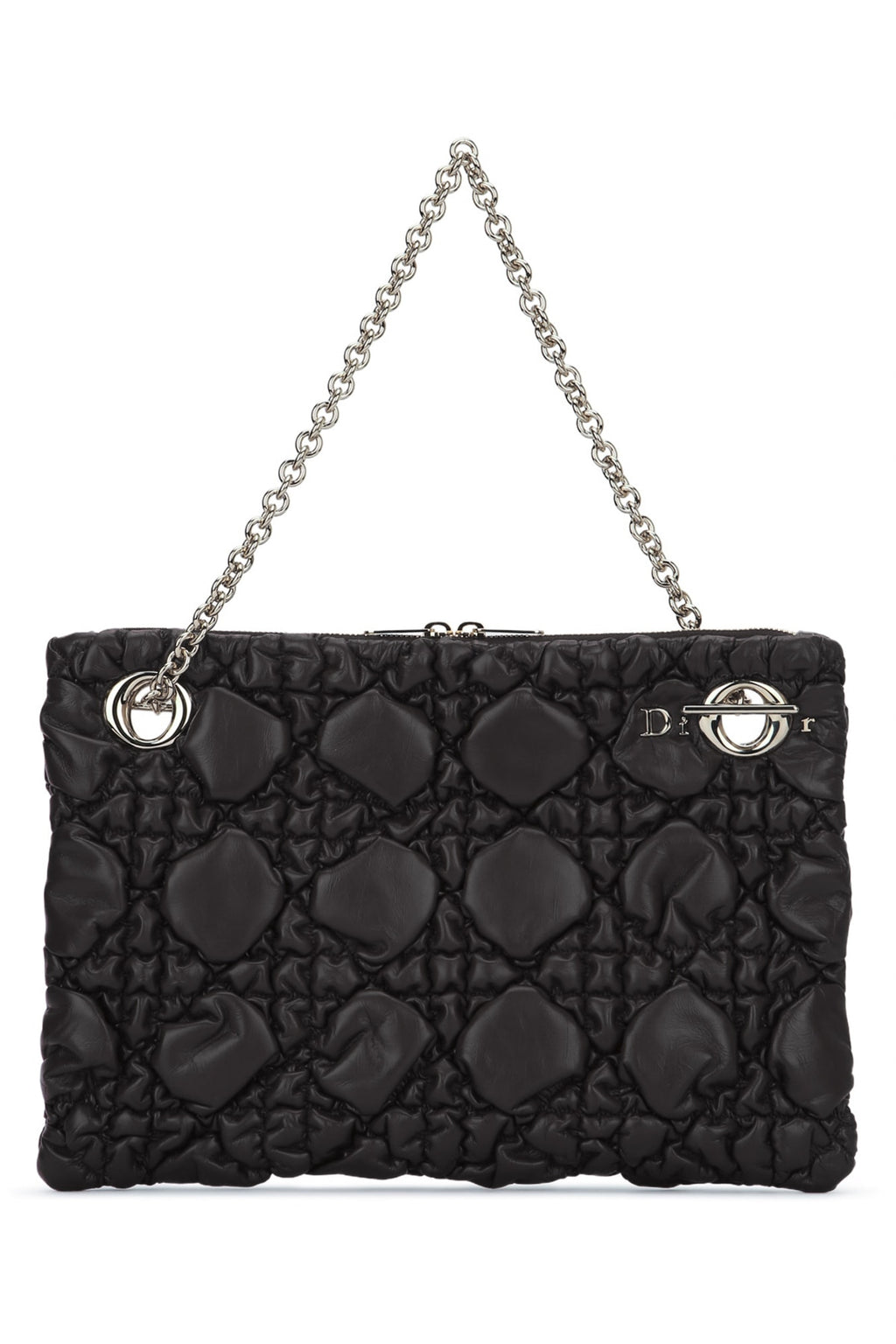 Dior Women's Small Crunch Bag in Black Calfskin