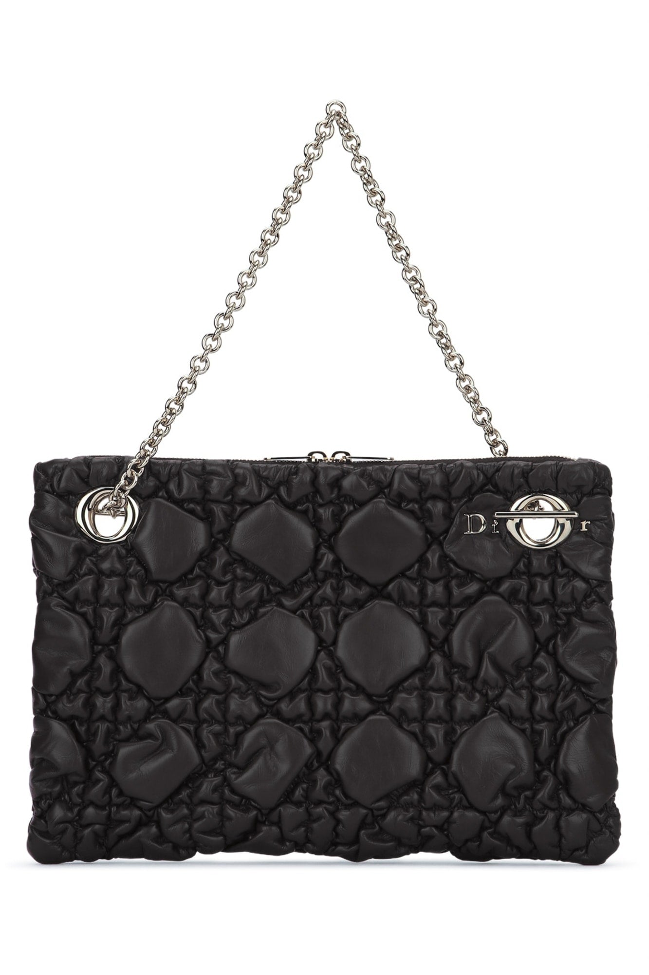 Dior Women's Small Crunch Bag in Black Calfskin