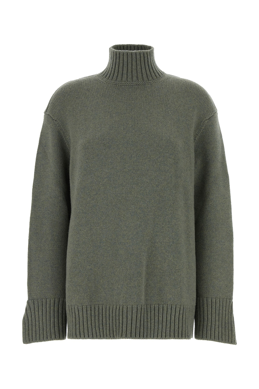 Loro Piana Women's Baby Cashmere Turtleneck Sweater in Green Melange