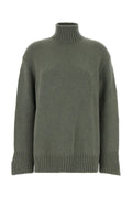 Loro Piana Women's Baby Cashmere Turtleneck Sweater in Green Melange