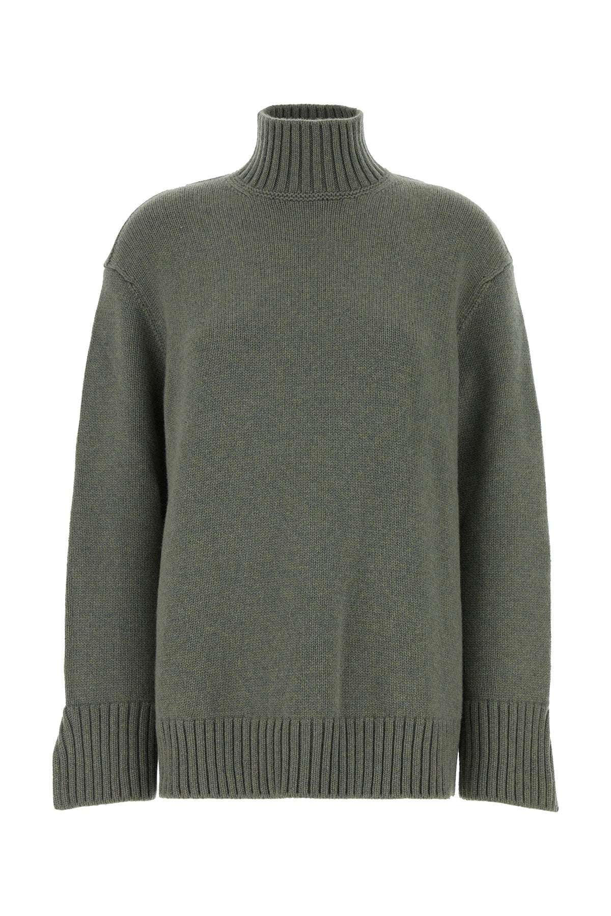 Loro Piana Women's Baby Cashmere Turtleneck Sweater in Green Melange