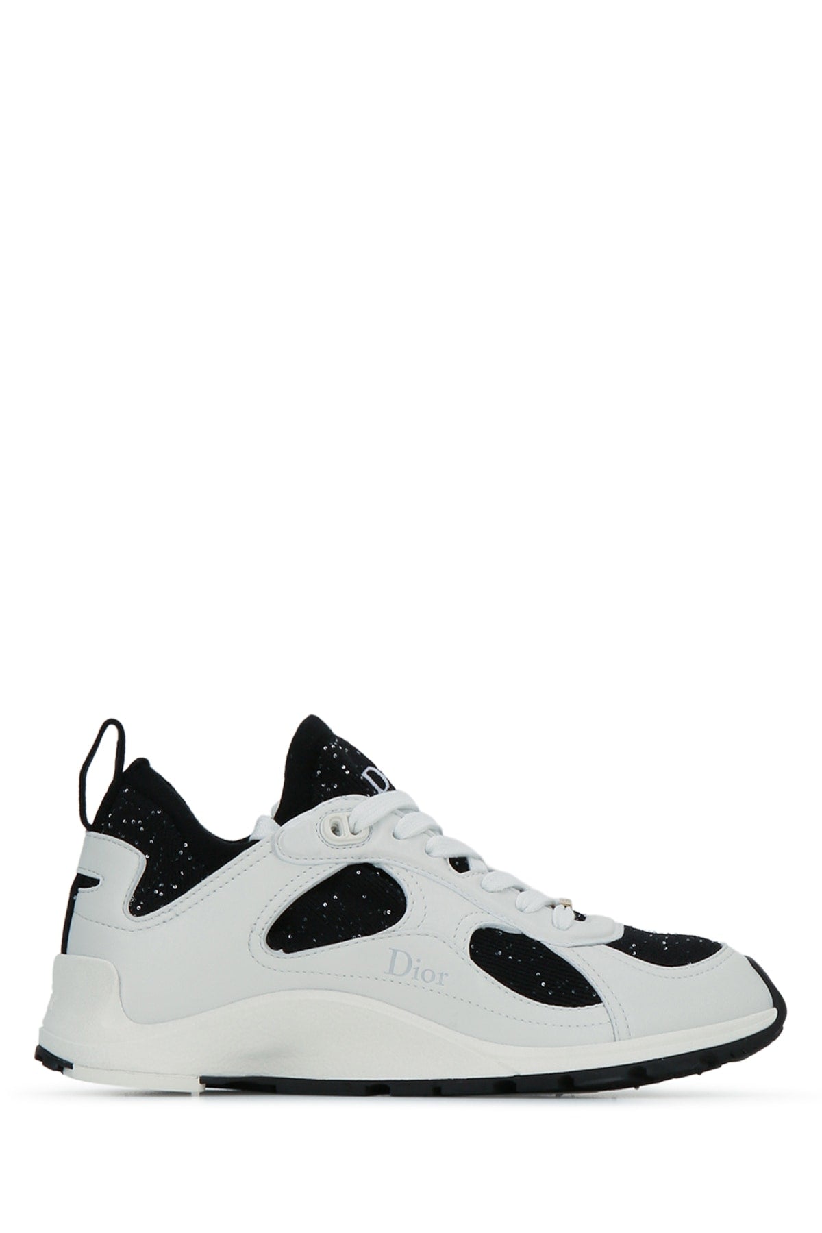 Dior Women's Mile Sneakers in White and Black Nylon