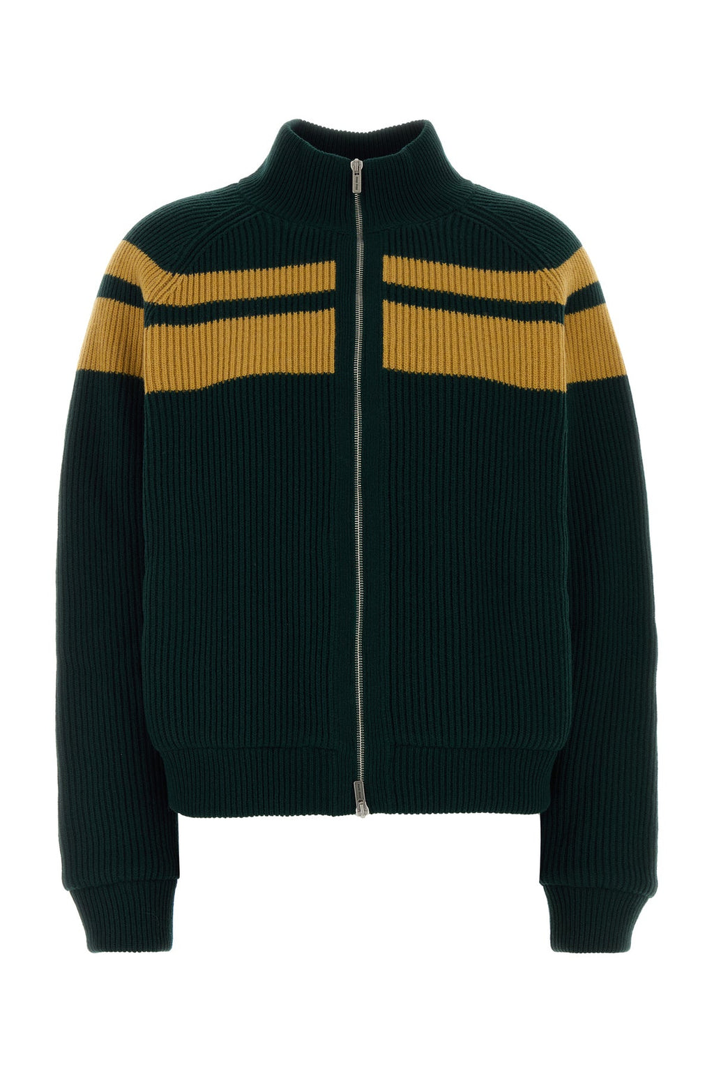 MIU MIU Women's Bottle Green Wool Cardigan