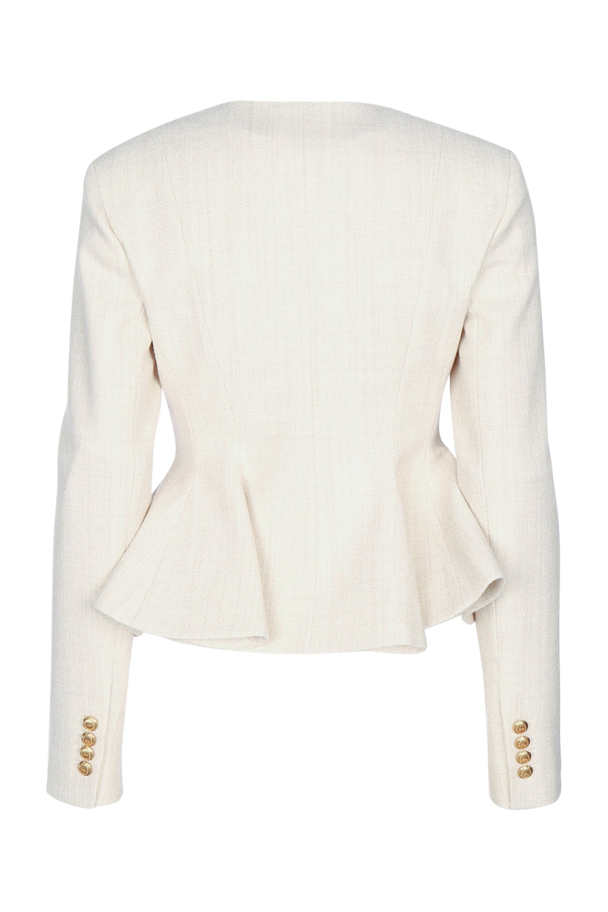 Dior Women's Peplum Jacket in Beige Boucle