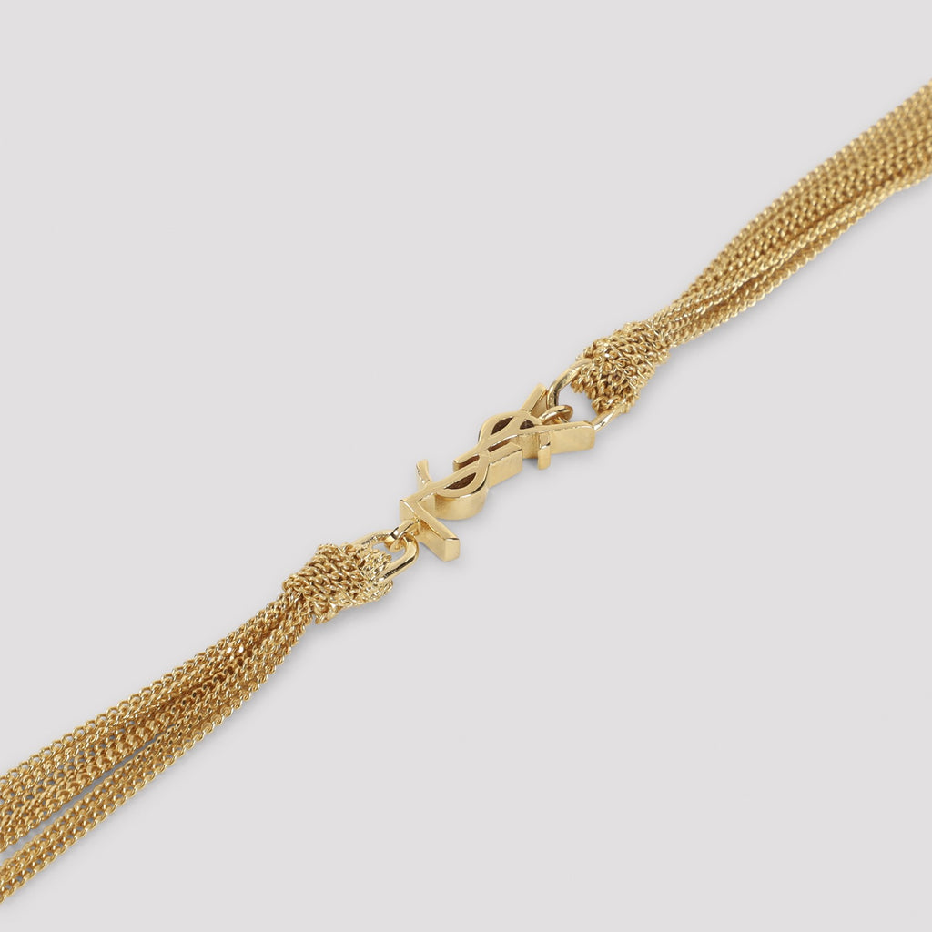 Saint Laurent Women's Cassandre Tassel Bracelet in Gold-Tone Brass