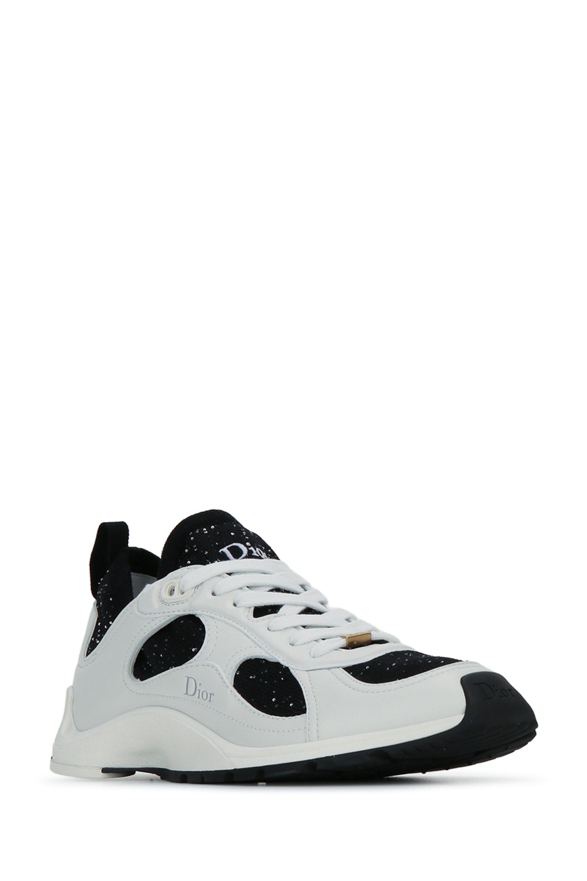 Dior Women's Mile Sneakers in White and Black Nylon