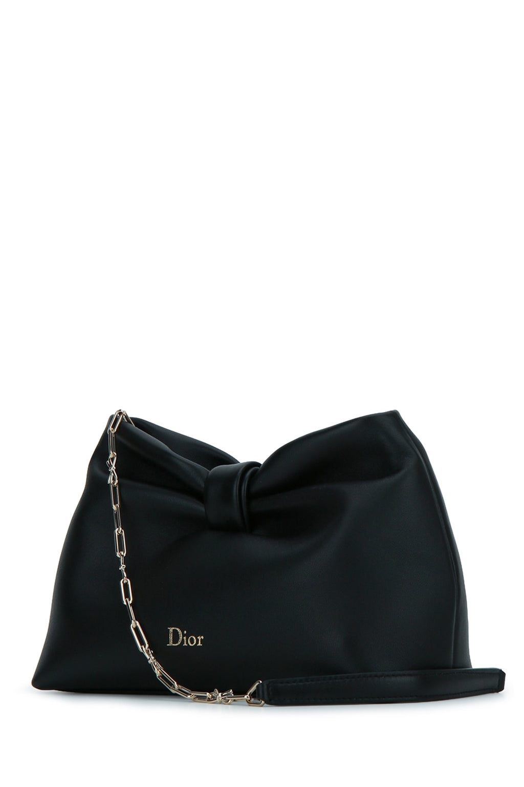Dior Women's Small Dior Bow Bag in Black Lambskin