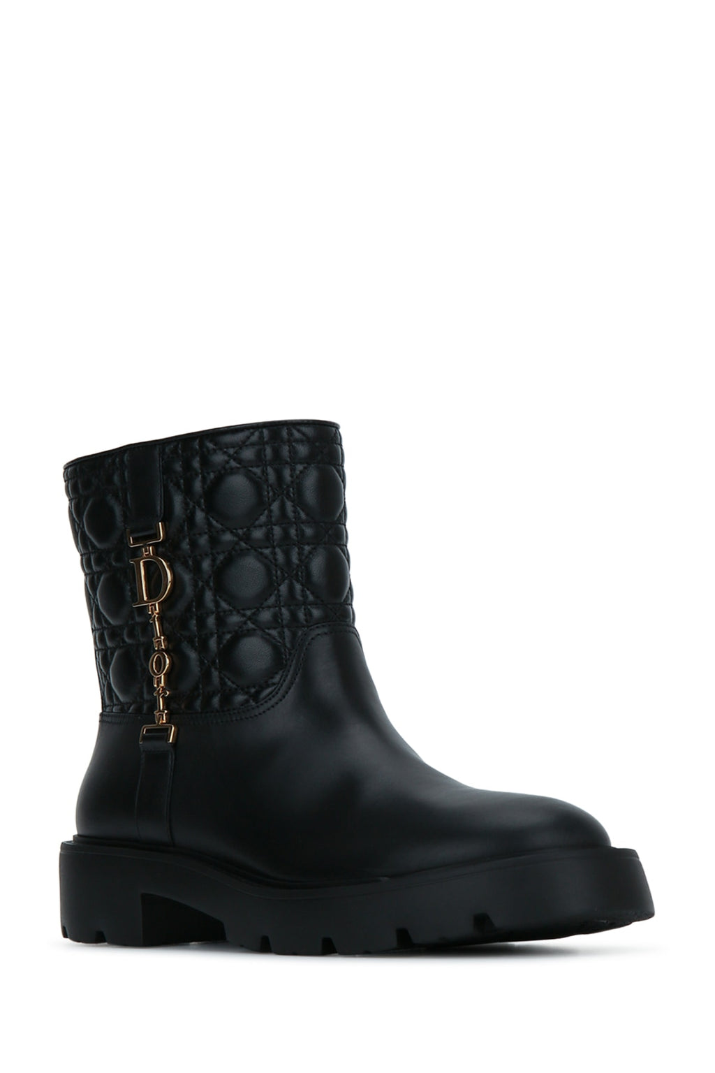 Dior Women's Cannage Ankle Boots in Black Calfskin
