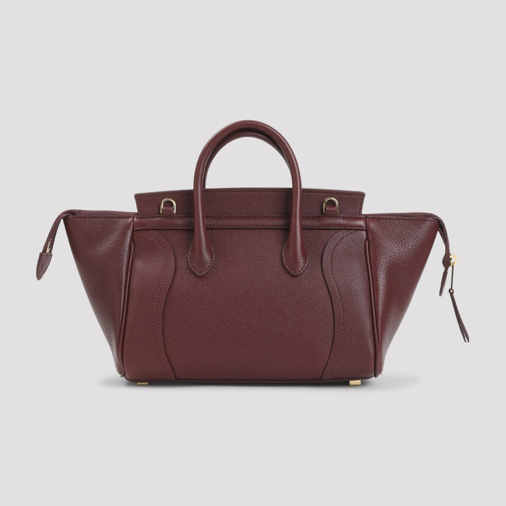 Celine Women's Small New Luggage Leather Shoulder Bag in Syrah