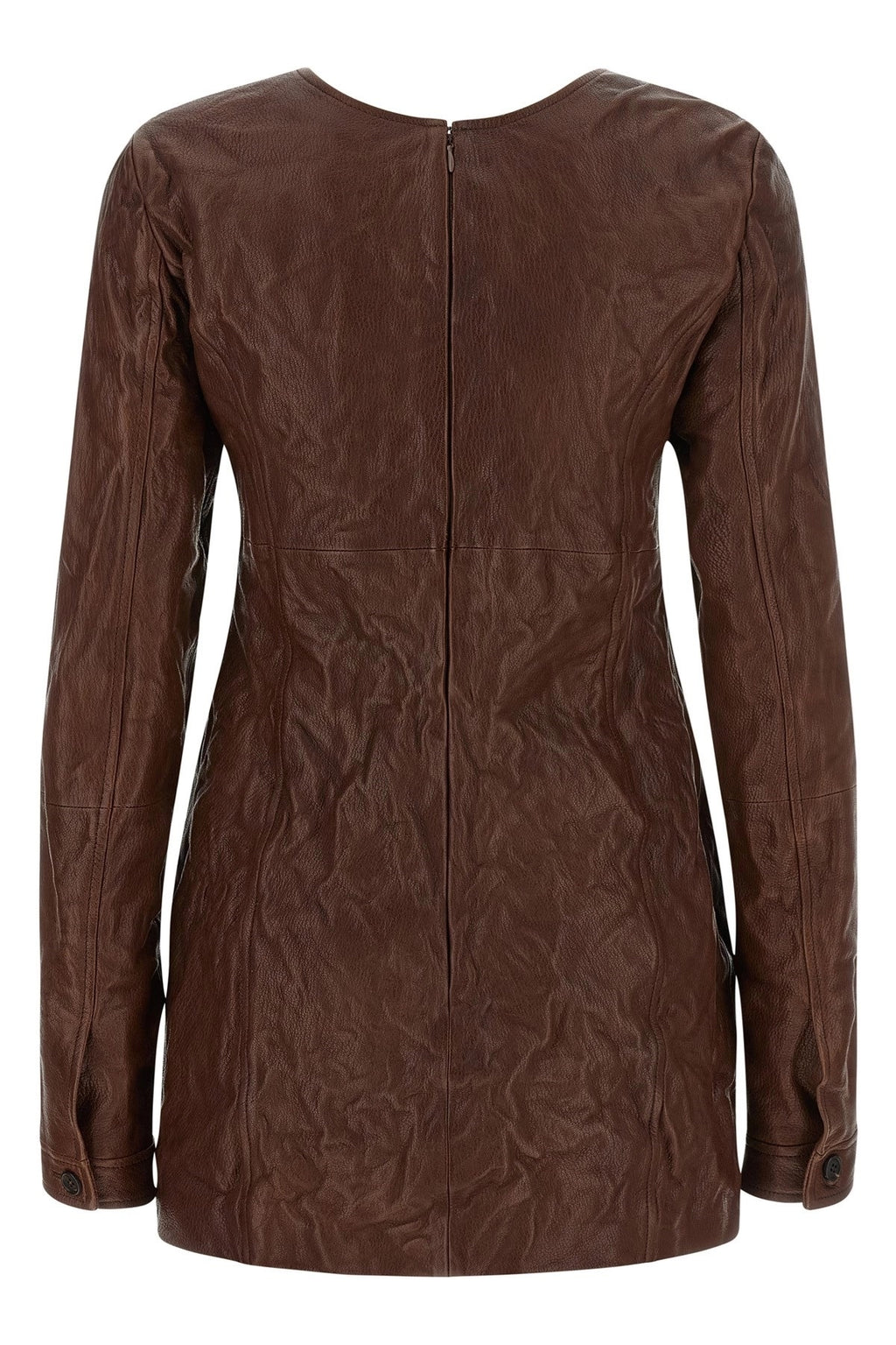 MIU MIU Women's Vintage Leather Dress in Brown