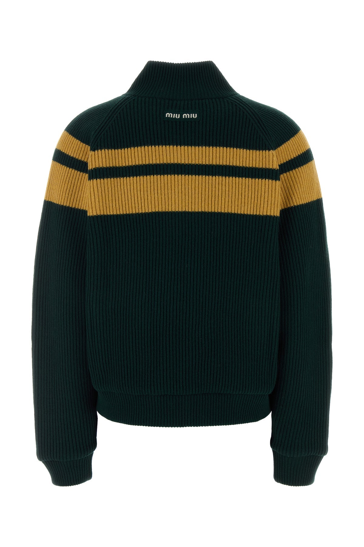 MIU MIU Women's Bottle Green Wool Cardigan