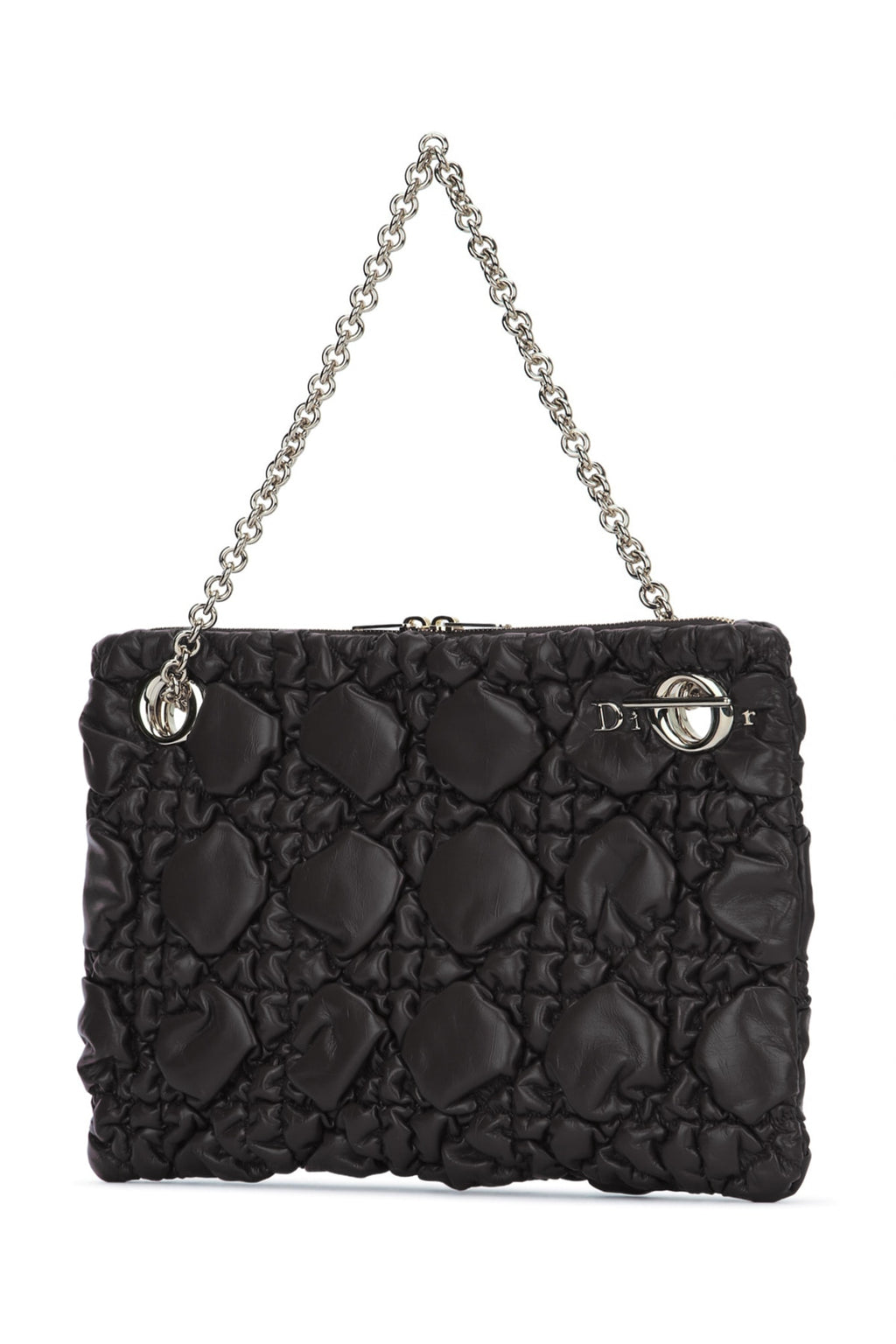 Dior Women's Small Crunch Bag in Black Calfskin