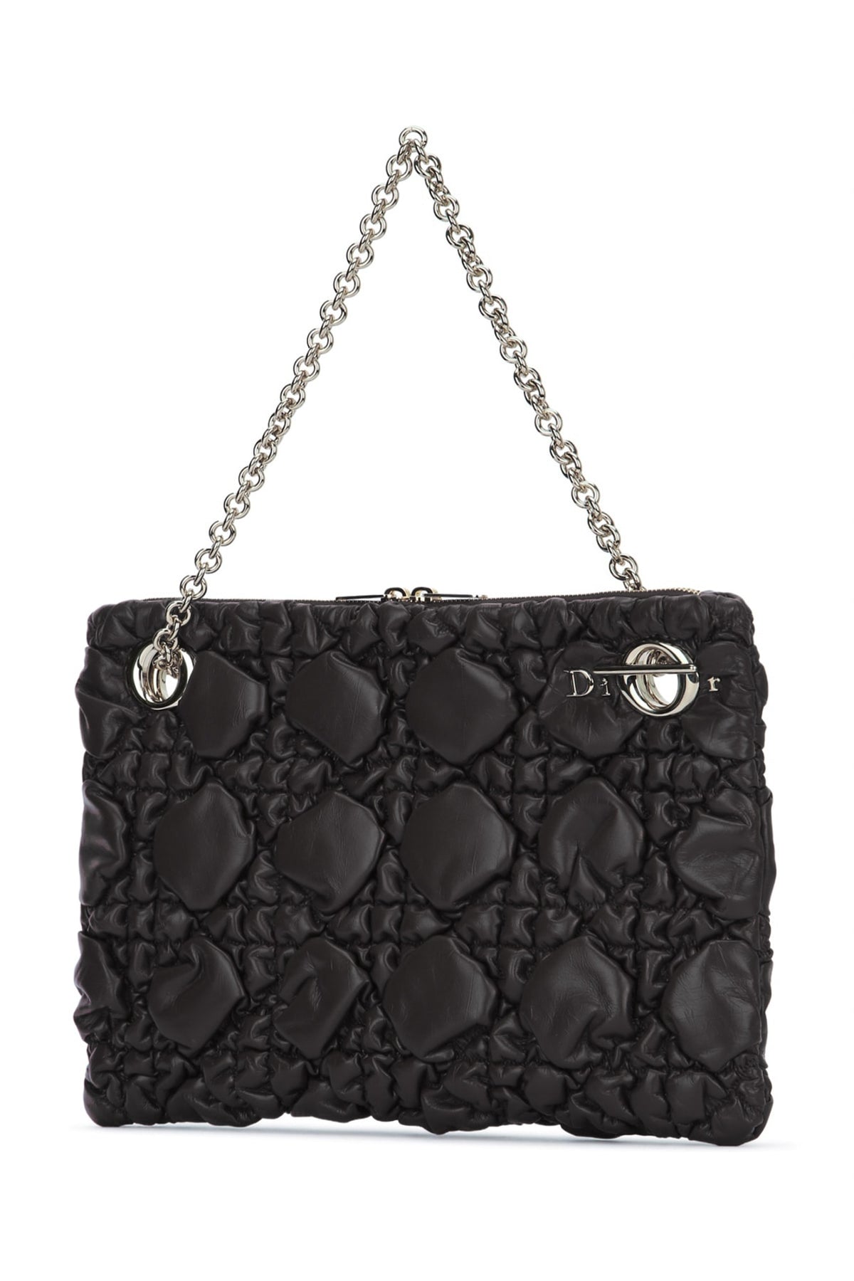 Dior Women's Small Crunch Bag in Black Calfskin