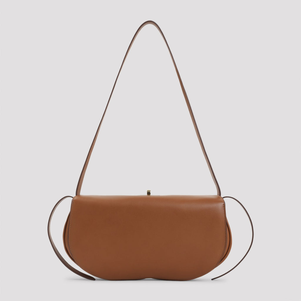 Celine Women's Hot Dog Leather Shoulder Bag in Tan