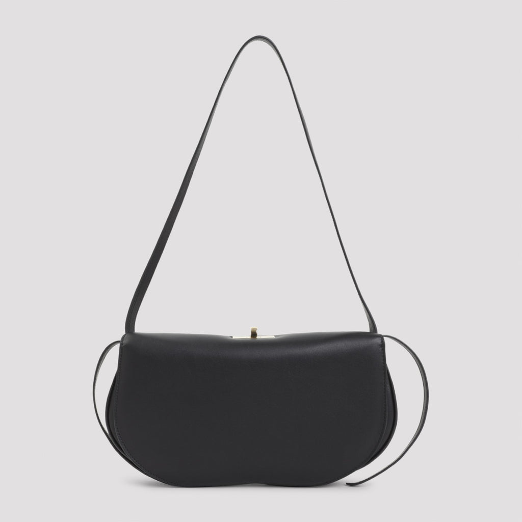 Celine Women's Hot Dog Leather Shoulder Bag in Black