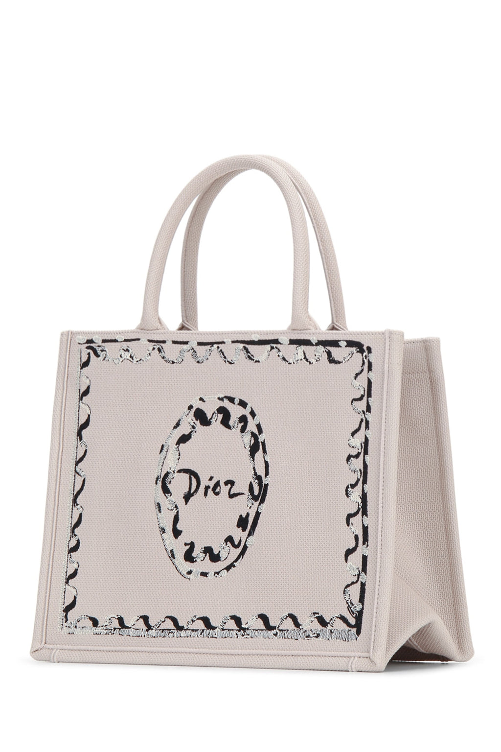 Dior Women's Dioriviera Medium Book Tote in Beige Cotton