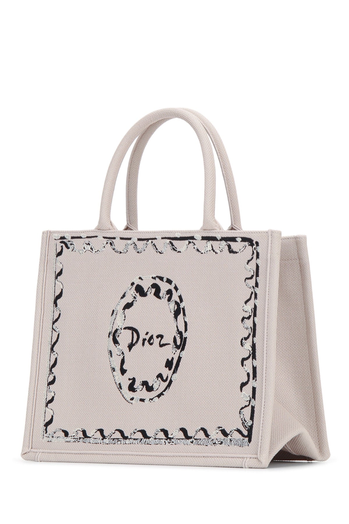 Dior Women's Dioriviera Medium Book Tote in Beige Cotton