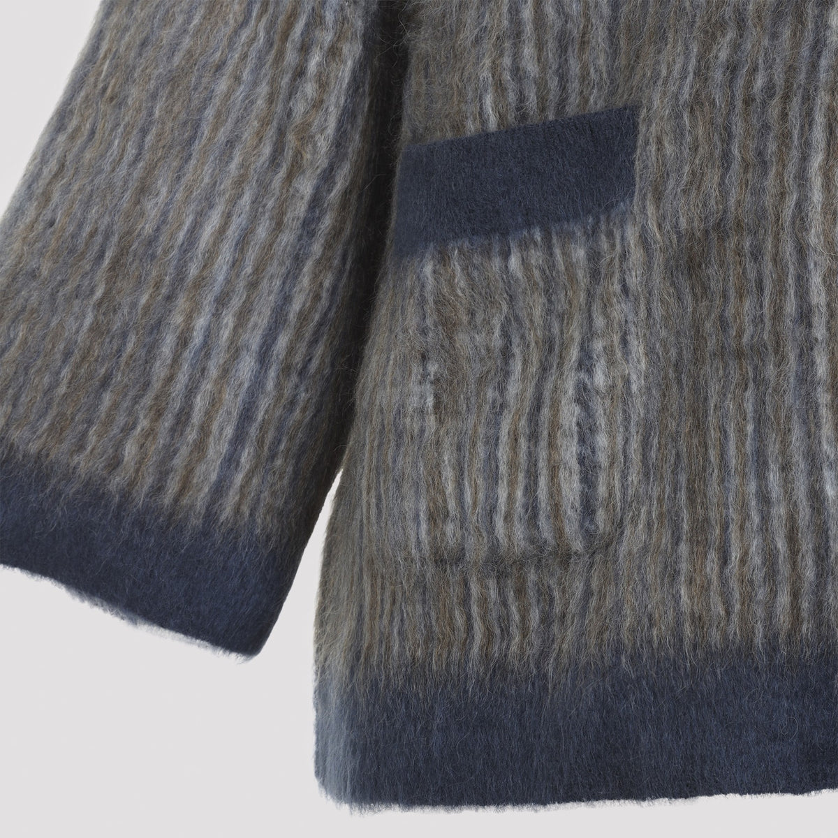 Brunello Cucinelli Women's Mohair Jacquard Cardigan in Grey-Blue