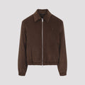 Ami Paris Men's Cotton ADC Zipped Jacket in Chocolate Brown