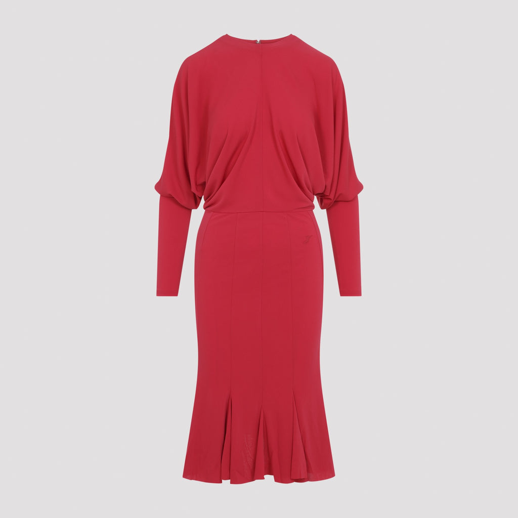 Jacquemus Women's Acetate Losange Midi Dress in Red