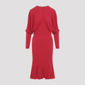 Jacquemus Women's Acetate Losange Midi Dress in Red