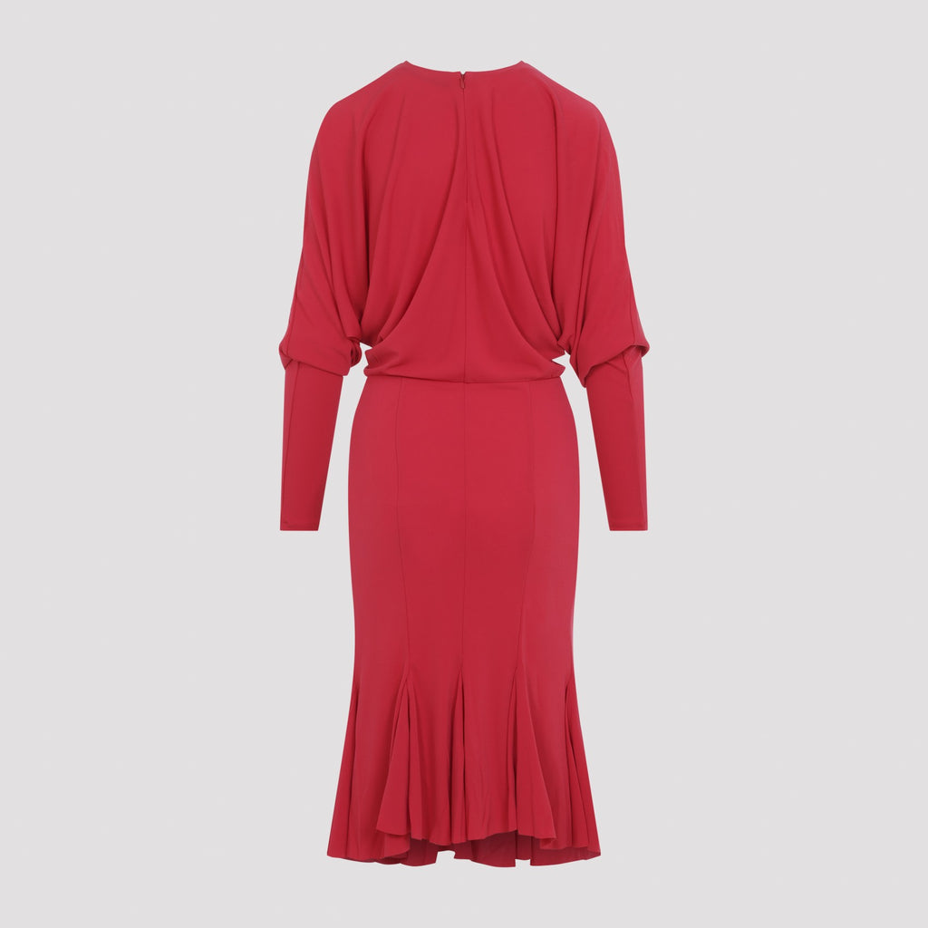 Jacquemus Women's Acetate Losange Midi Dress in Red