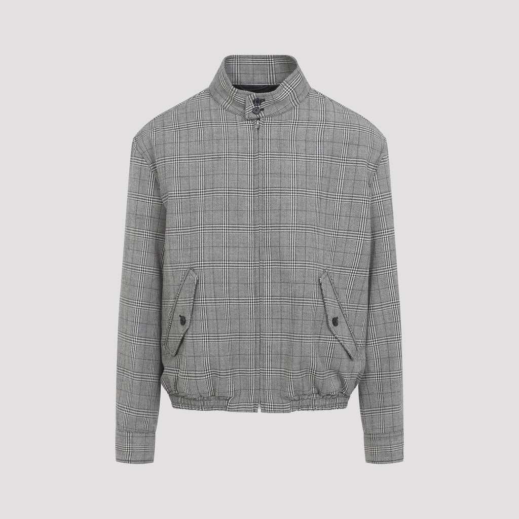 Marni Men's Wool Bomber Jacket in Black/White Check