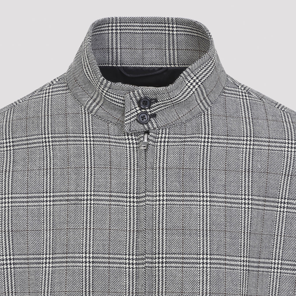 Marni Men's Wool Bomber Jacket in Black/White Check