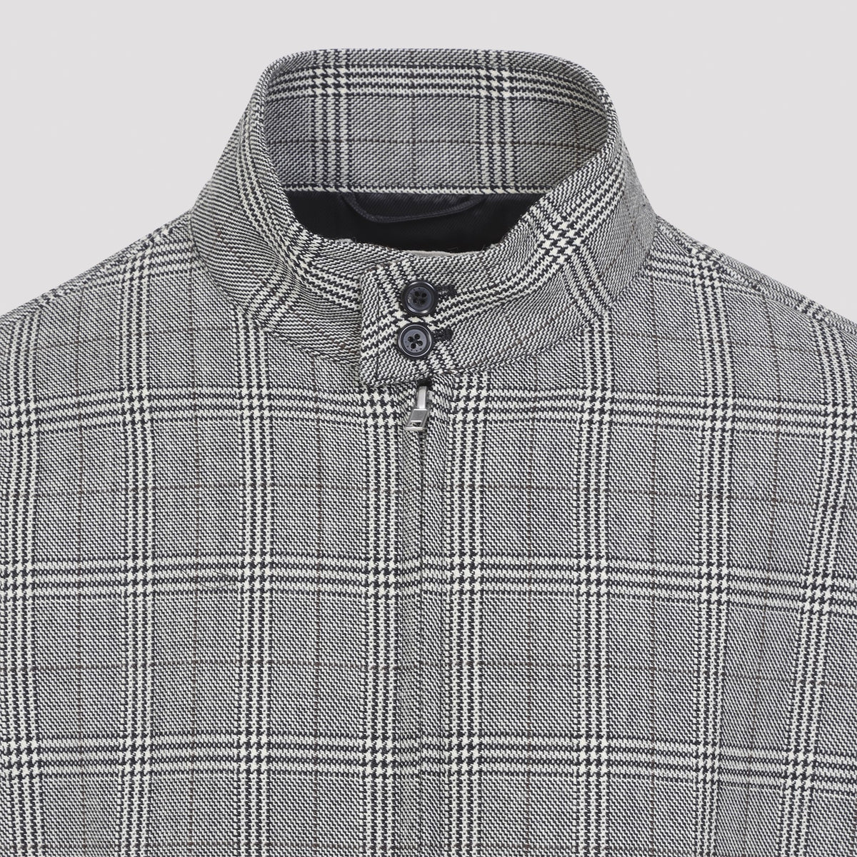 Marni Men's Wool Bomber Jacket in Black/White Check