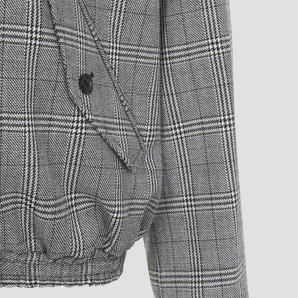 Marni Men's Wool Bomber Jacket in Black/White Check