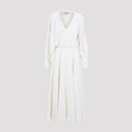 Alberta Ferretti Women's Viscose Satin Dress in Ivory