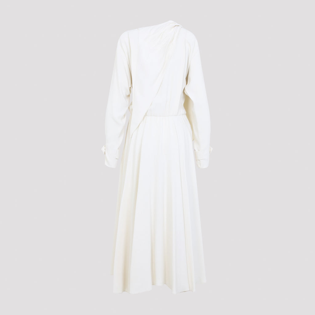 Alberta Ferretti Women's Viscose Satin Dress in Ivory