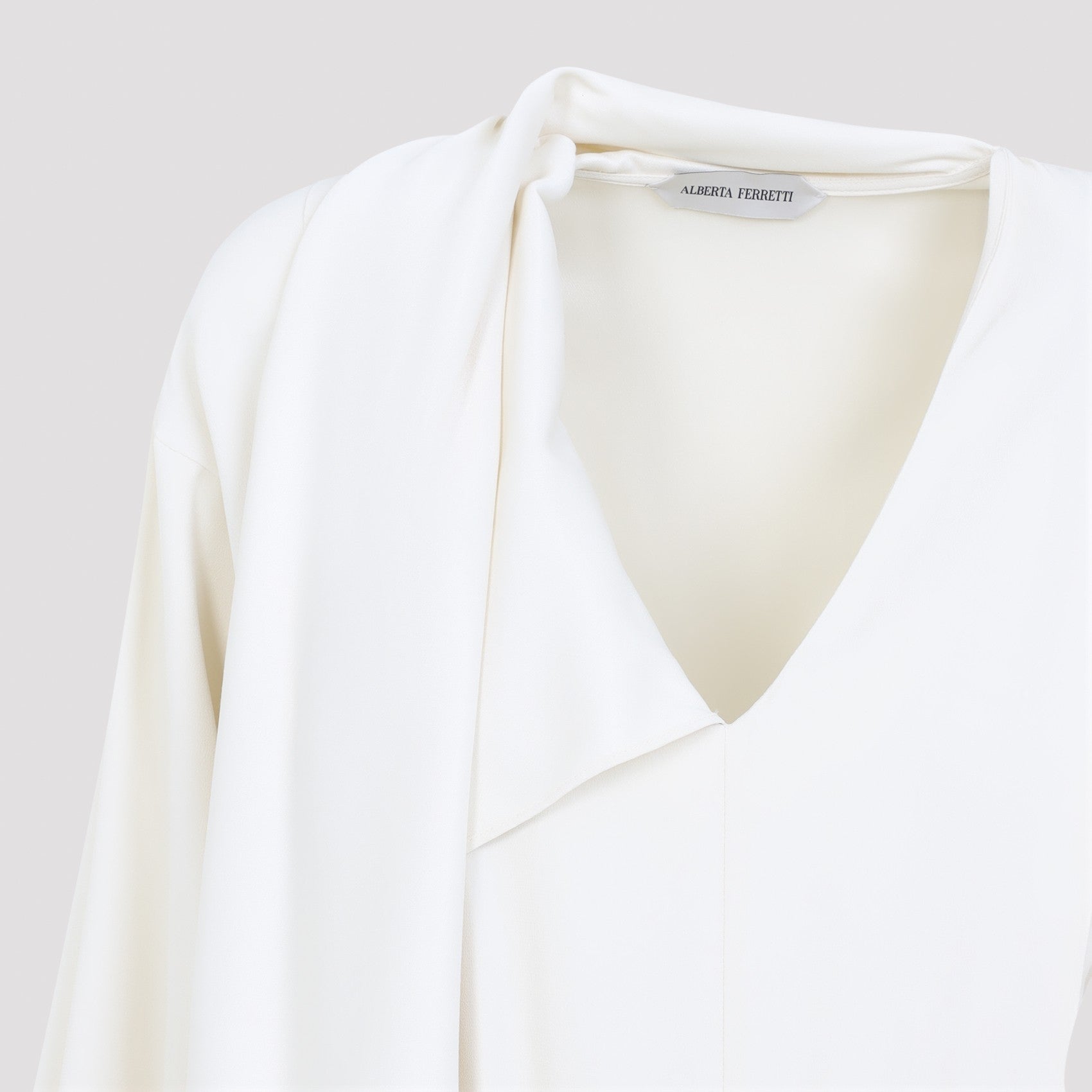 Alberta Ferretti Women's Viscose Satin Dress in Ivory