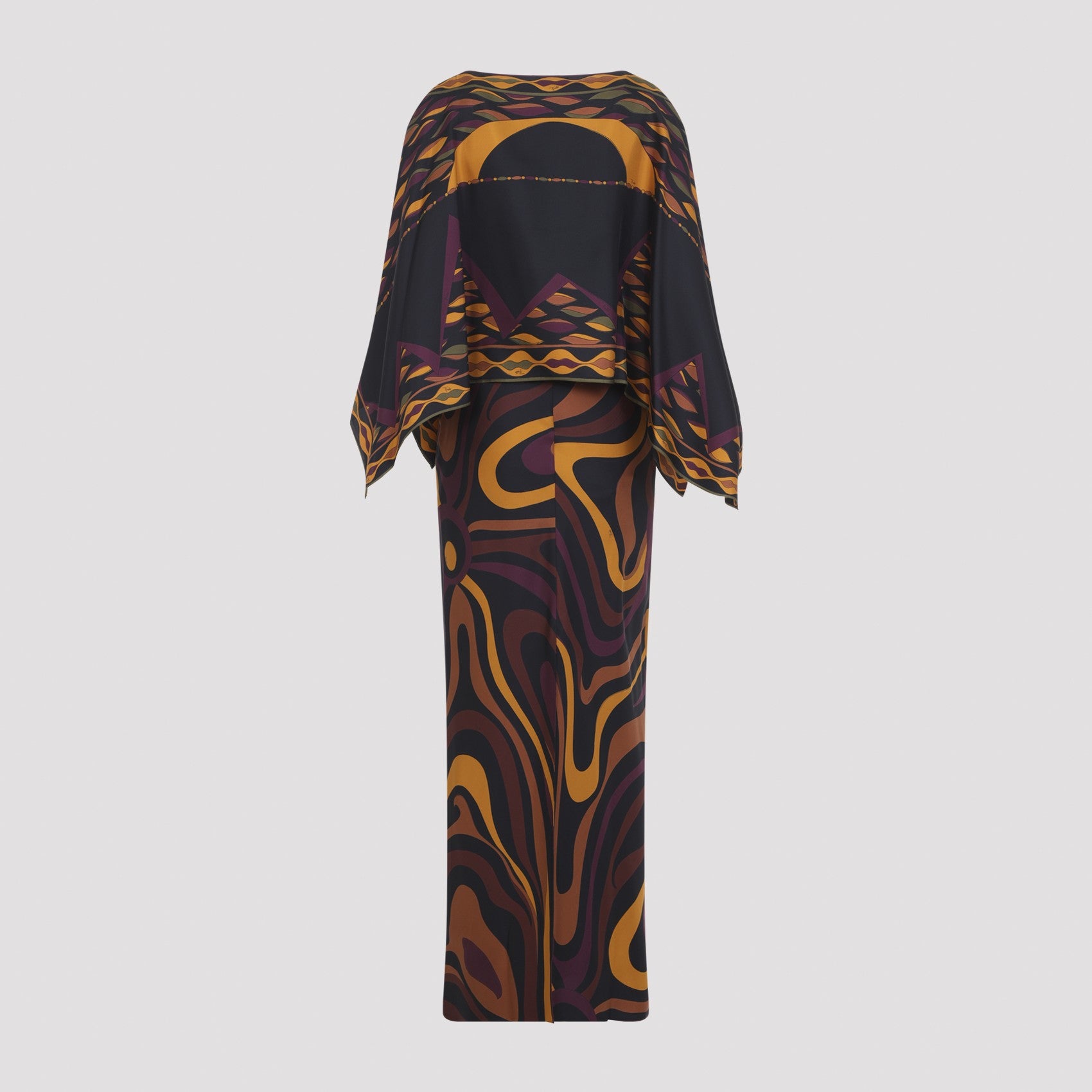 Pucci Women's Silk Long Dress in Bordeaux Gold