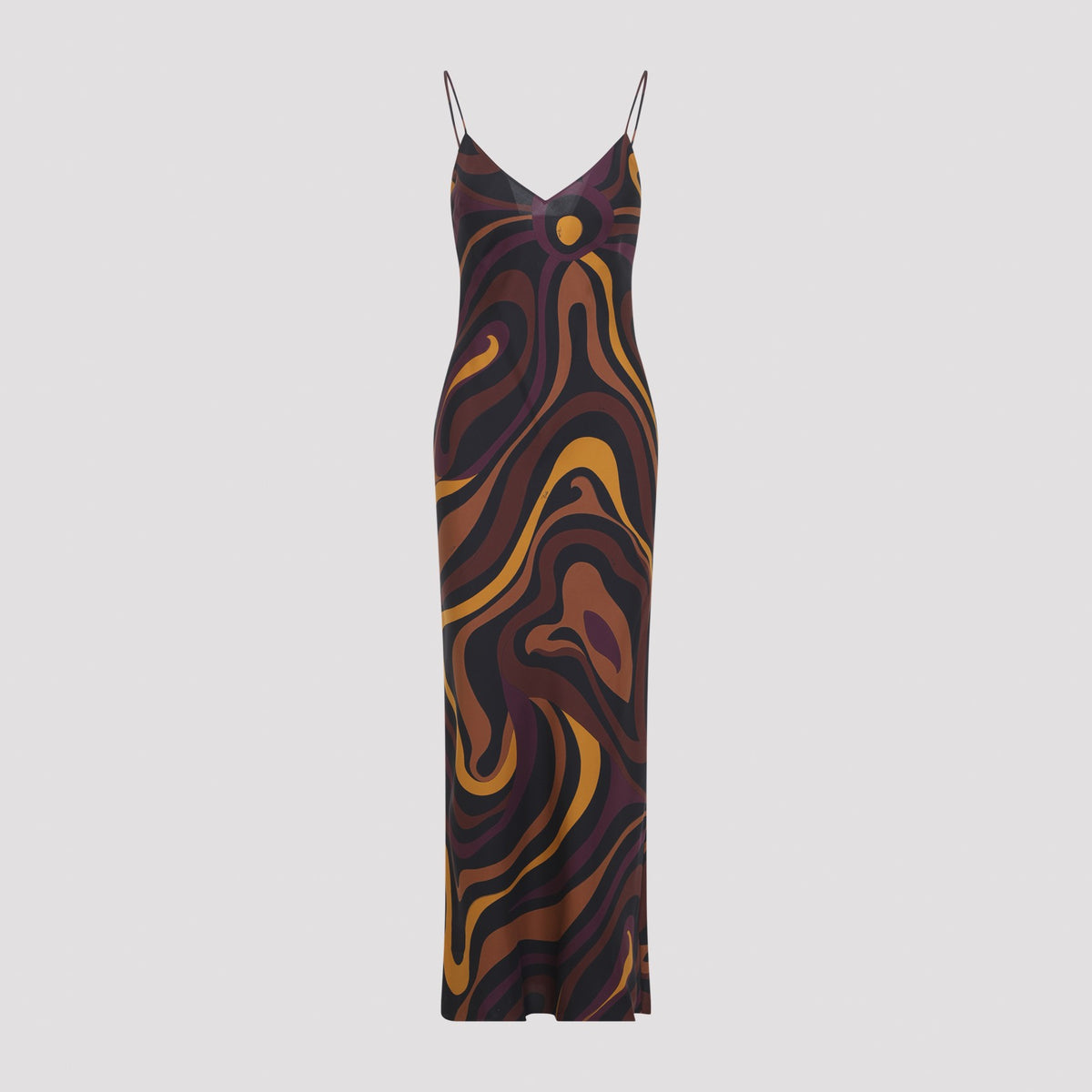 Pucci Women's Silk Long Dress in Bordeaux Gold