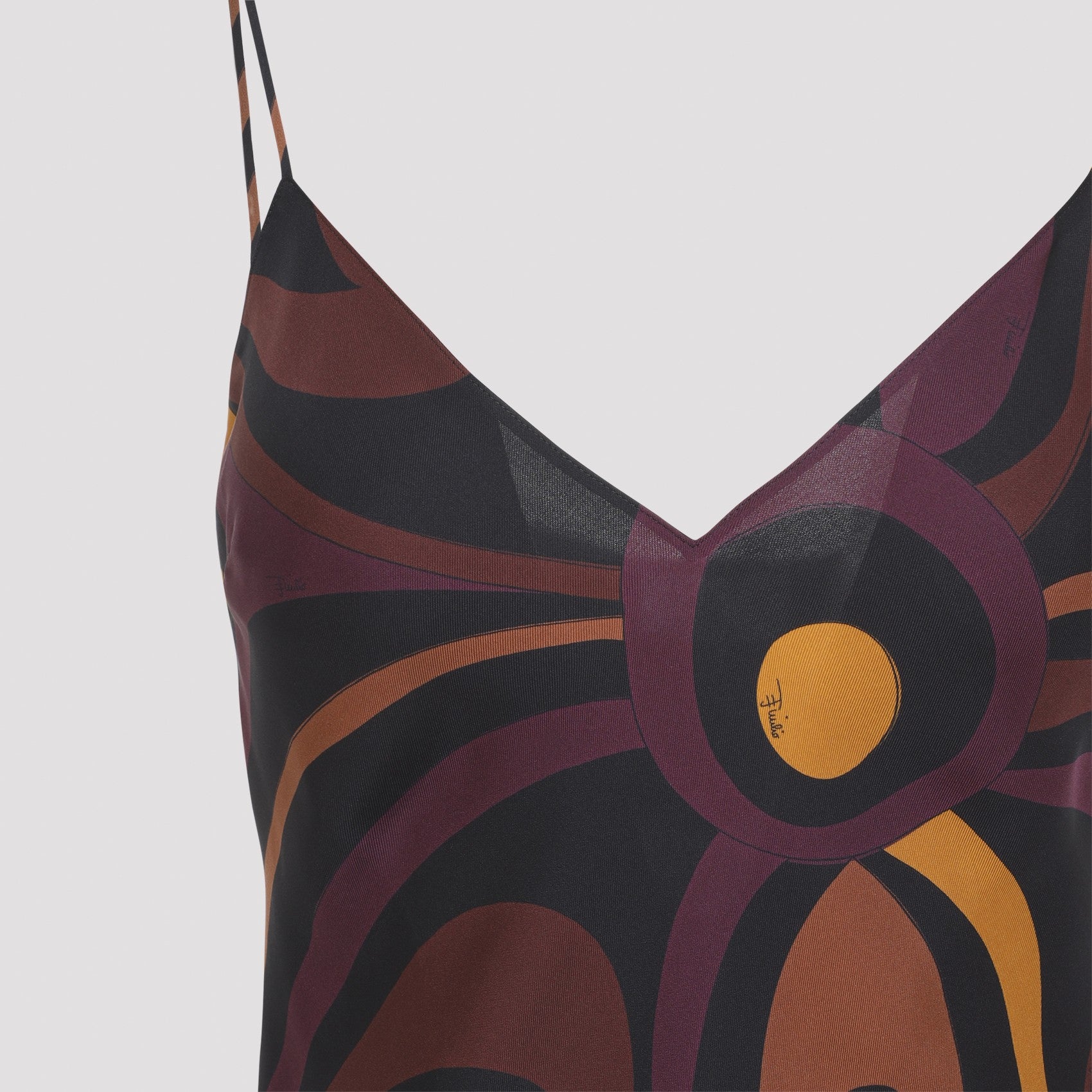 Pucci Women's Silk Long Dress in Bordeaux Gold