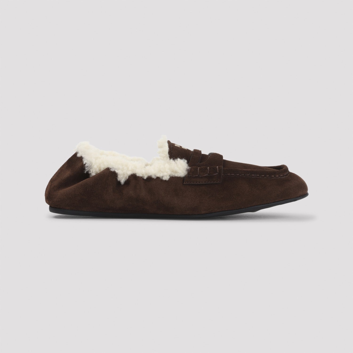 MIU MIU Women's Suede Loafers in Dark Brown