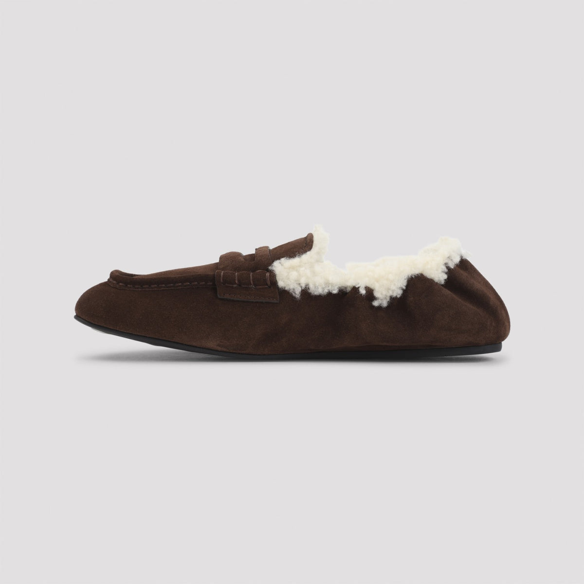 MIU MIU Women's Suede Loafers in Dark Brown