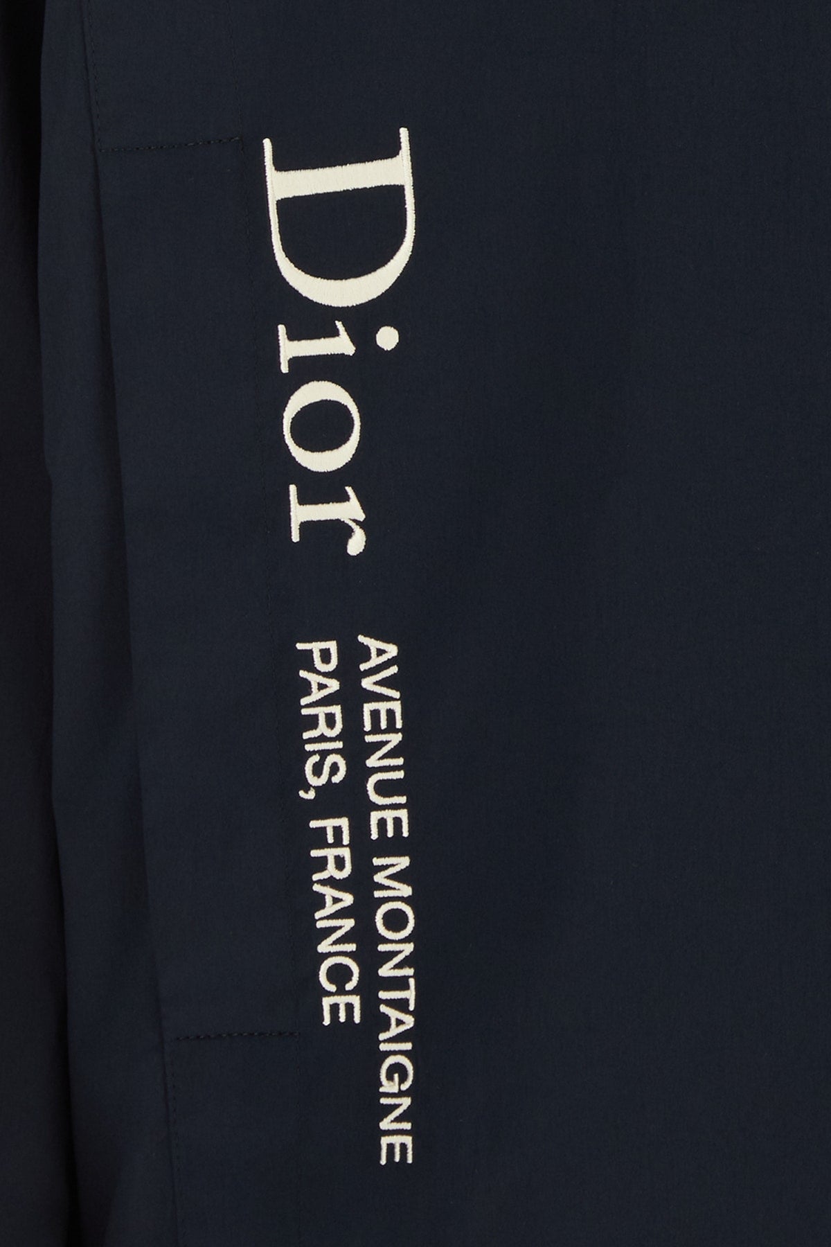 Dior Men's Montaigne Zip Hooded Jacket in Deep Blue Polyester