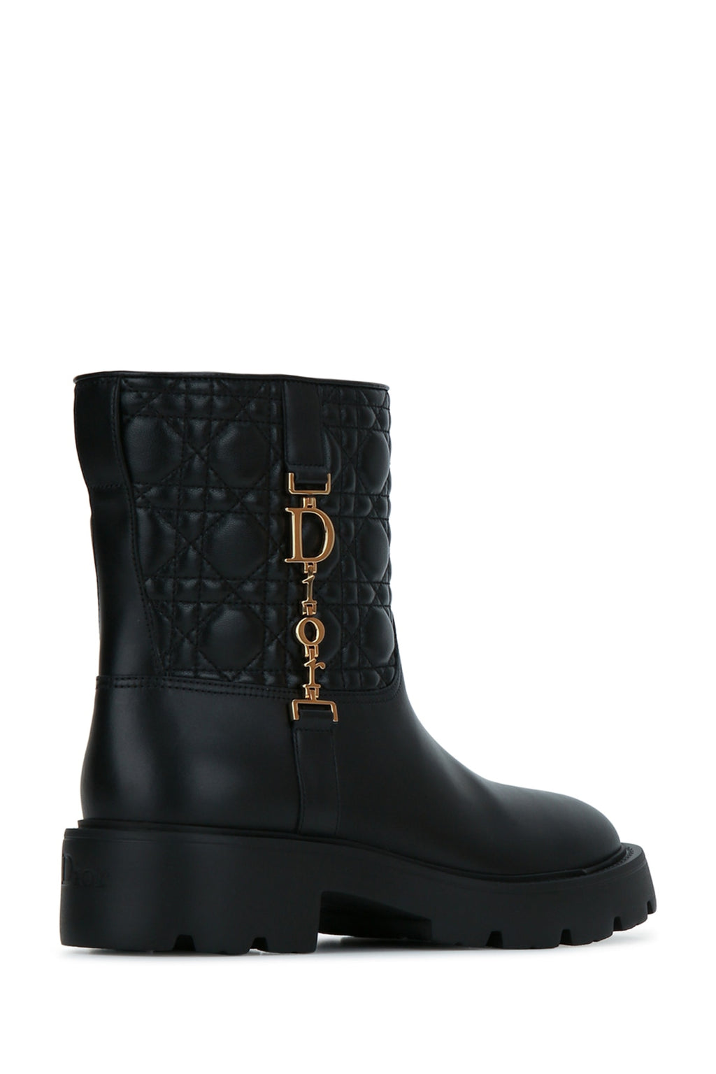 Dior Women's Cannage Ankle Boots in Black Calfskin