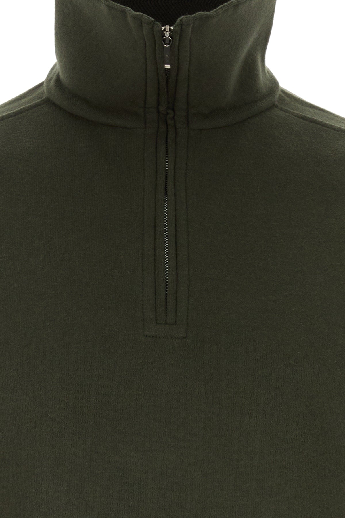 Loro Piana Men's Whitney Cashmere Polo Sweatshirt in Army Green / Pine Grove