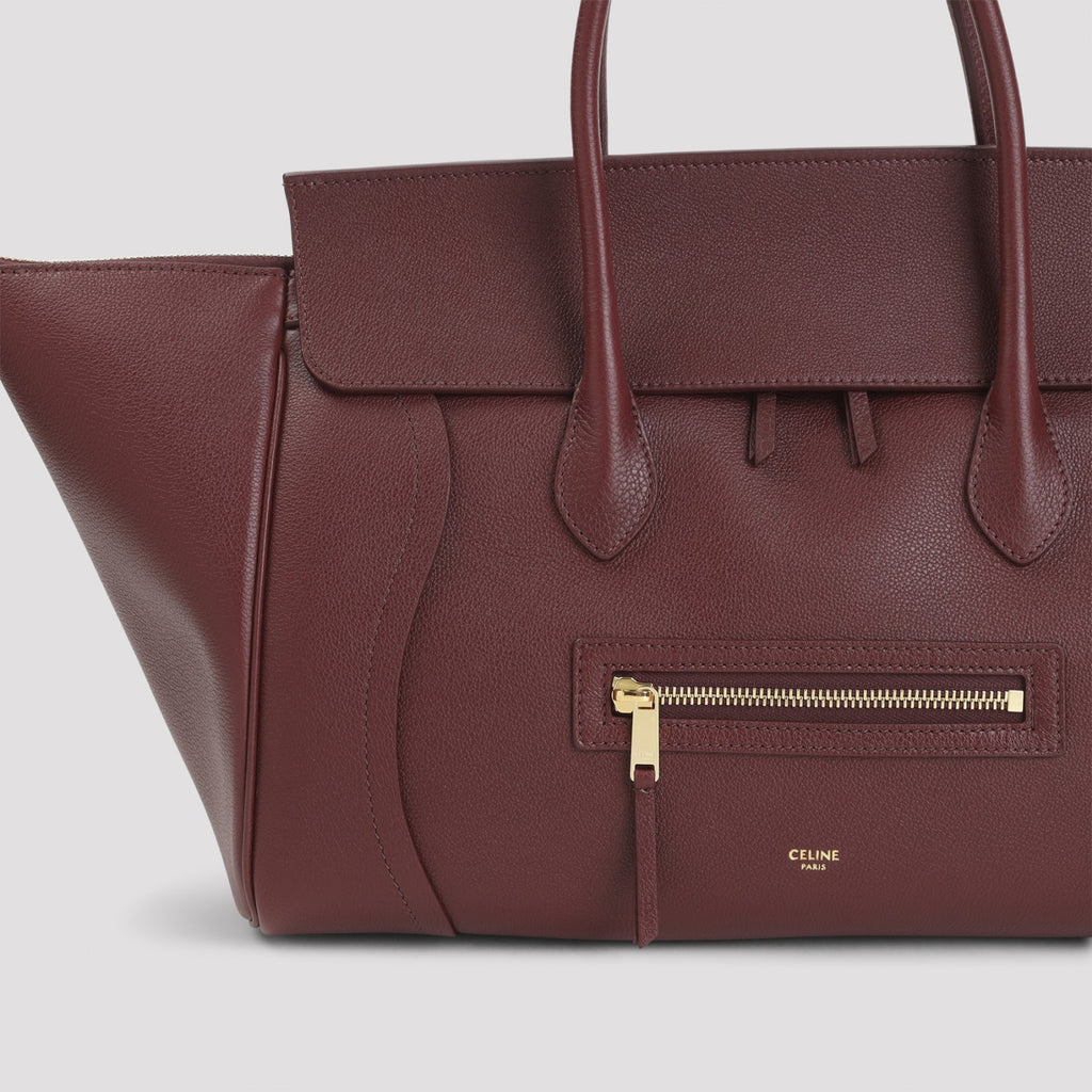 Celine Women's Medium New Luggage Leather Bag in Syrah