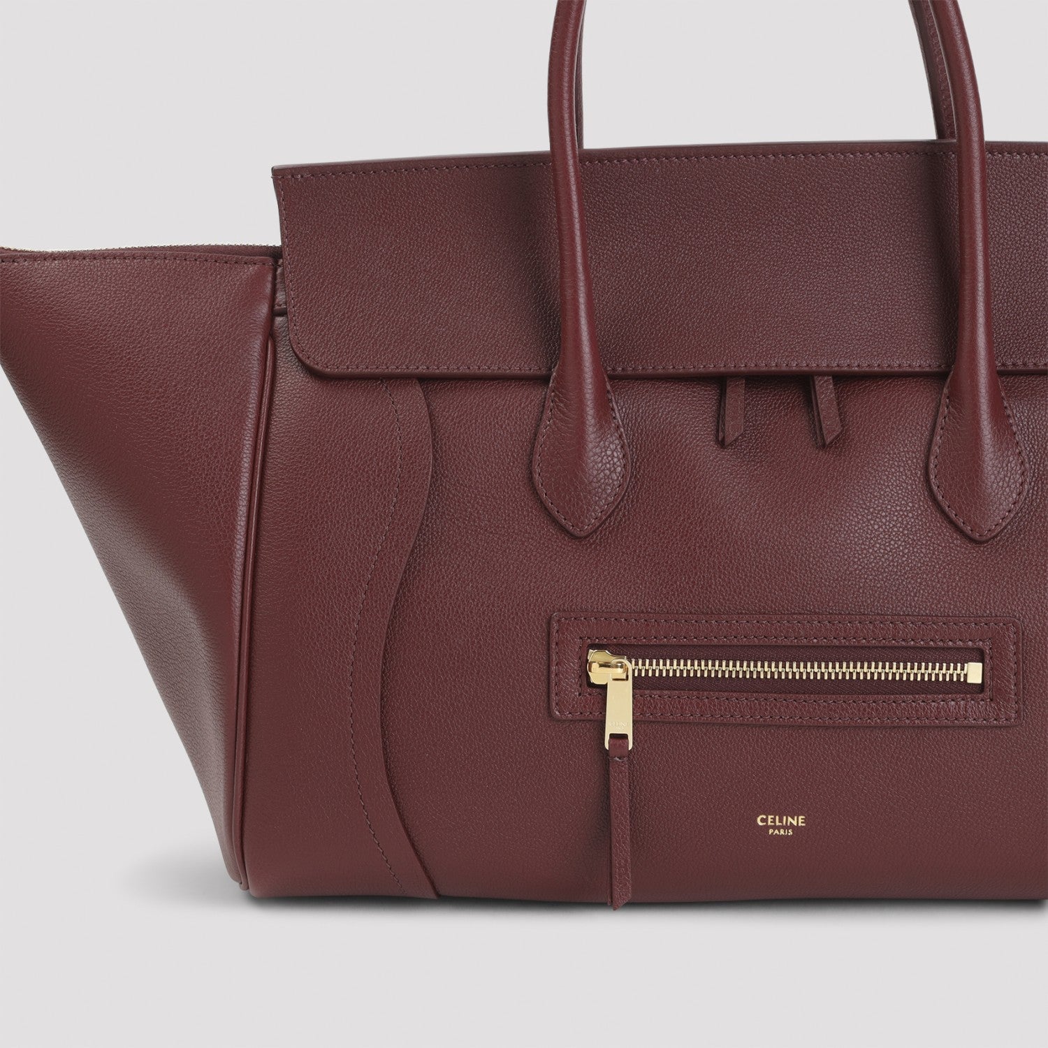 Celine Women's Medium New Luggage Leather Bag in Syrah
