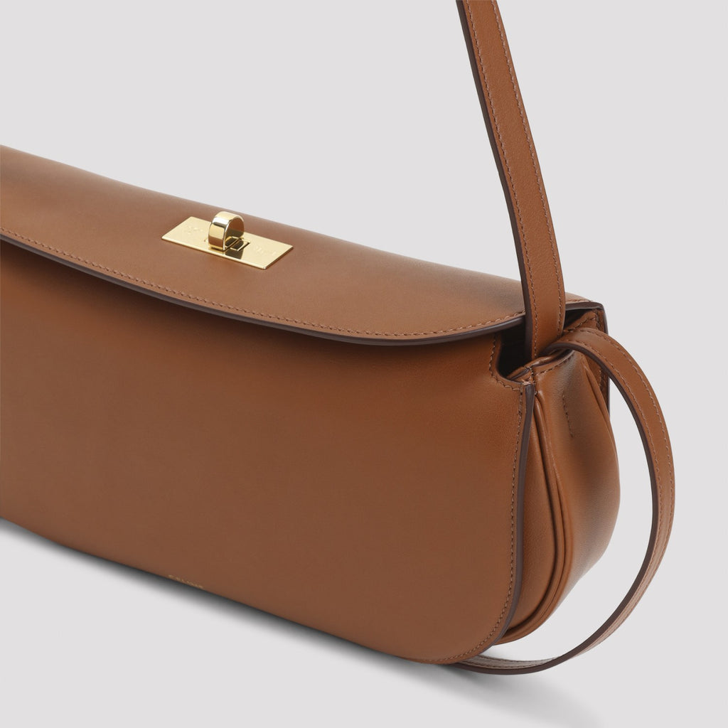 Celine Women's Hot Dog Leather Shoulder Bag in Tan